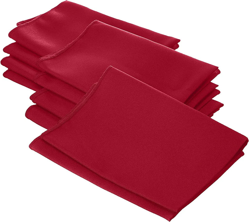 18" x 18" Polyester Poplin Napkins - Red - Solid Rectangular Polyester Napkins for Table Decoration
