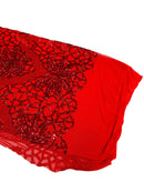 Floral Star Leaf Design - Red - 4 Way Stretch Sequin Floral Design on Mesh By Yard