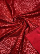 Milliskin Mini Glitz Sequins - Red - 4 Way Stretch Milliskin Stretch Spandex Fabric Sold By Yard