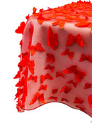 3D Butterfly Table Cover - Red - 52" x 102" 3D Butterfly Mesh Tablecloth