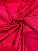 60'' Stretch Foil Velvet - Red - 4 Way Stretch Shiny Velvet Foil Fabric Sold By The Yard