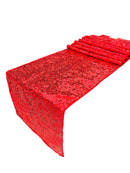 Taffeta Sequins Table Runner - Red - 12" x 90" Sequins on Taffeta Event Decor Table Runner