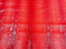 Faux Viper Snake Print Vinyl Fabric - Red - High Quality Vinyl Sold by The Yard