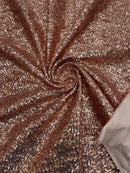 Milliskin Mini Glitz Sequins - Rose Gold - 4 Way Stretch Milliskin Stretch Spandex Fabric Sold By Yard