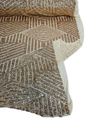 Geometric Line Design - Rose Gold - Geometric Design Lime Sequins on Mesh Sold By Yard