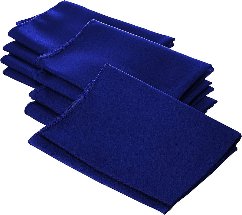 18" x 18" Polyester Poplin Napkins - Royal Blue - Solid Rectangular Polyester Napkins for Table Decoration