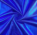 Spandex Metallic Foil Fabric - Royal Blue - Lame Metallic Shiny Fabric 2 Way Stretch Sold By Yard