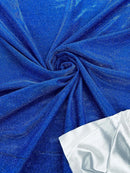 Shimmer Glitter Sparkle Fabric - Royal Blue - Luxury Sparkle Glitter Stretch Solid Fabric Sold By Yard