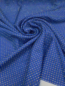 Rhinestones Power Mesh Fabric - Royal Blue - 4 Way Stretch Power Mesh Crystal RhineStones Sold by Yard