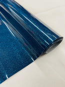 Metallic Glitter Vinyl Fabric - Royal Blue - Faux Leather Sparkle Glitter Fabric - 54" Sold By The Yard