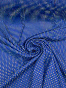 Rhinestones Power Mesh Fabric - Royal Blue - 4 Way Stretch Power Mesh Crystal RhineStones Sold by Yard
