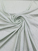 Power Mesh Polyester Rhinestones Fabric - Sage Green - 4 Way Stretch Mesh Fabric Sold by Yard