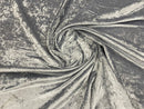 Crushed Stretch Velvet Fabric - Silver - 60'' Stretch Velvet Fabric for Sewing, Apparel, Craft {Choose Qty}