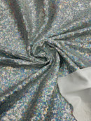 Milliskin Mini Glitz Sequins - Silver - 4 Way Stretch Milliskin Stretch Spandex Fabric Sold By Yard