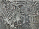 Fringe Sequins Design - Silver - Fringe Design Embroidered on a  4 Way Stretch Lace Mesh (Pick A Size)