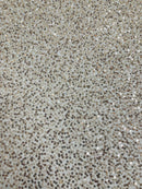 Beaded Lace 3D Fabric - Skin / Gold - Handmade Heavy Embroidery Beaded Lace Fabric By Yard