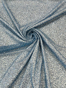 Beaded Lace 3D Fabric - Sky Blue - Handmade Heavy Embroidery Beaded Lace Fabric By Yard