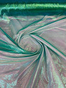 Crushed Sheer Organza - Iridescent Teal - 45" Organza Fabric for Fashion, Crafts, Decorations By Yard