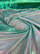 Crushed Sheer Organza - Iridescent Teal - 45" Organza Fabric for Fashion, Crafts, Decorations By Yard