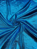60'' Stretch Foil Velvet - Turquoise - 4 Way Stretch Shiny Velvet Foil Fabric Sold By The Yard