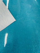 Metallic Glitter Vinyl Fabric - Turquoise - Faux Leather Sparkle Glitter Fabric - 54" Sold By The Yard