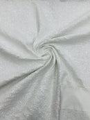 Milliskin Mini Glitz Sequins - White - 4 Way Stretch Milliskin Stretch Spandex Fabric Sold By Yard