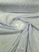 Mermaid Spandex Foil Fabric - White - Mermaid Design on Stretch Fabric By Yard