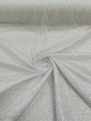 Beaded Lace 3D Fabric - White - Handmade Heavy Embroidery Beaded Lace Fabric By Yard