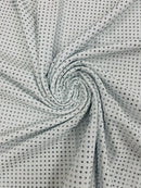 Rhinestones Solid Color Fabric - White - 4 Way Stretch Soft Solid Fabric with Crystal RhineStones Sold by Yard
