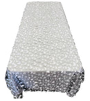 3D Butterfly Table Cover - White on Black - 52" x 102" 3D Butterfly Mesh Tablecloth