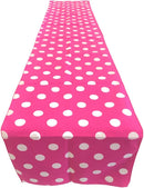 14" Polka Dot Table Runner - White on Fuchsia - Polka Dots Polyester Poplin Table Runners (Pick Size)
