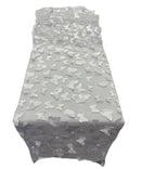 3D Butterfly Table Runner - White on White - 12" x 90" 3D Butterfly Mesh Runner