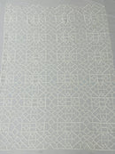 Geometric Sequins Design - Embroidered Square Geometric Design on a  4 Way Stretch Mesh (Pick A Color)