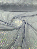 Mermaid Spandex Foil Fabric - White - Mermaid Design on Stretch Fabric By Yard