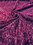58/60" Velvet Sequins Stretch Fabric - Wine - Velvet Sequins 2 Way Stretch Sold By Yard