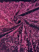 58/60" Velvet Sequins Stretch Fabric - Wine - Velvet Sequins 2 Way Stretch Sold By Yard