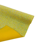 Chunky Glitter Vinyl Fabric - Yellow Iridescent - 54" Sparkle Crafting Glitter Vinyl Fabric By Yard
