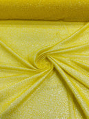 Beaded Lace 3D Fabric - Yellow - Handmade Heavy Embroidery Beaded Lace Fabric By Yard
