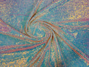 Mini Glitz Sequins - Iridescent Aqua - High Quality Mini Sequins on Mesh (Choose Quantity)