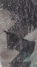 Fringe Sequins Fabric - Black - Hanging Sequins 2 Way Stretch Fabric Sold By Yard