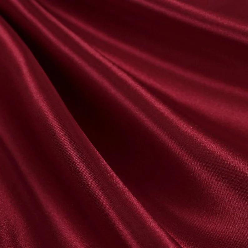 Stretch Imitation Silk Satin Charmeuse - Cranberry - Slight Stretch 58/60" (Choose Qty.)