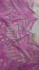 Iridescent Sequin Fabric - Candy Pink - 4 Way Stretch Royalty Lace Sequin By Yard