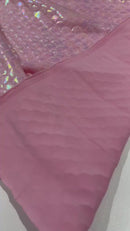 Mermaid Spandex Foil Fabric - Pink - Mermaid Design on Stretch Fabric By Yard