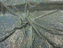Mini Glitz Sequins - Holographic Silver - Mini Sequins on 4 Way Stretch Lace Mesh Fabric