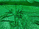 Mini Glitz Sequins - Holographic Green - Mini Sequins on 4 Way Stretch Lace Mesh Fabric