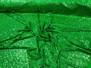 Mini Glitz Sequins - Holographic Green - Mini Sequins on 4 Way Stretch Lace Mesh Fabric