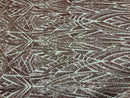Sequins Fabric - Rose Gold - Geometric Pattern Design 4 Way Stretch Sold By Yard