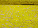 Sequins Fabric - Yellow - Geometric Pattern Design 4 Way Stretch Sold By Yard