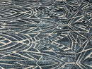 Sequins Fabric - Charcoal - Geometric Pattern Design 4 Way Stretch Sold By Yard