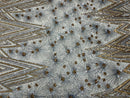 Geometric Fabric - Silver/ Gold - Sequins Triangle Pattern Design 4 Way Stretch Sold By Yard